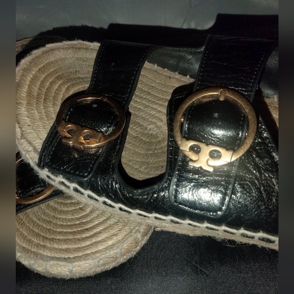 Tory Burch Shelby 2 ban espadrille slide sandals size 7 - Picture 1 of 11